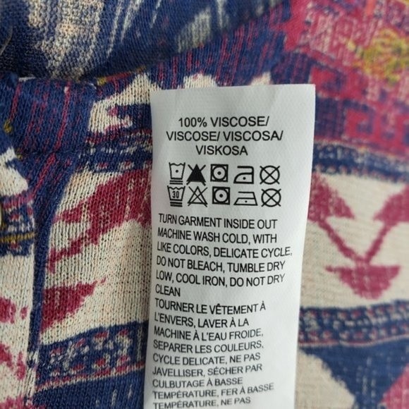 Lucky Brand Aztec Print Trapeze Button Top  XS - Picture 7 of 7